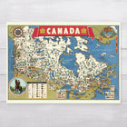 Map of Canada Retro 28 x 20'' Print + Hanging Kit