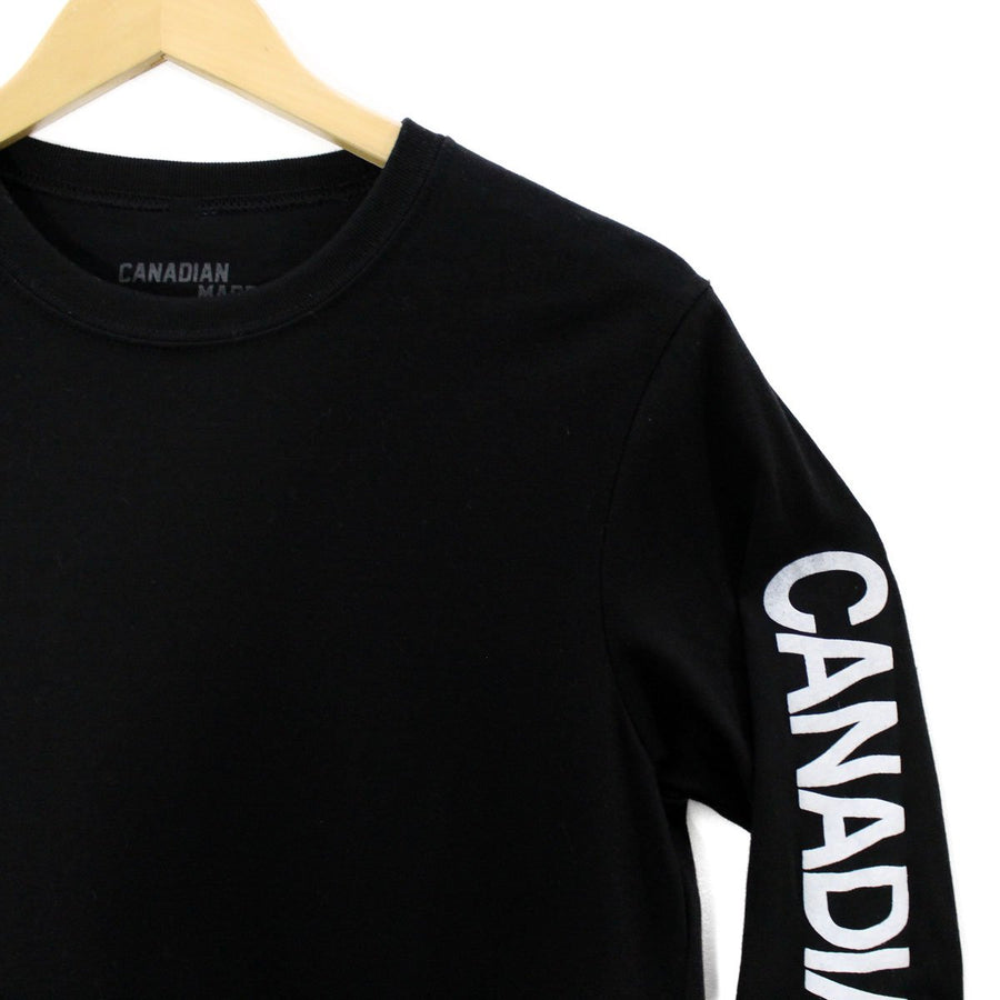 Canadian Made Wavy Round Hem Long Sleeve - Black