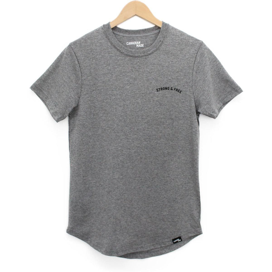 Illusion Round Hem T-Shirt - Grey