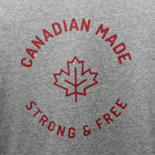 Canadian Made Strong & Free Round Hem T-Shirt - Grey
