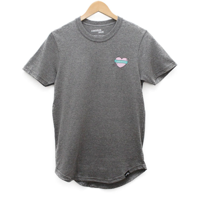 Vancouver Heart and Arrow Round Hem T-Shirt - Grey