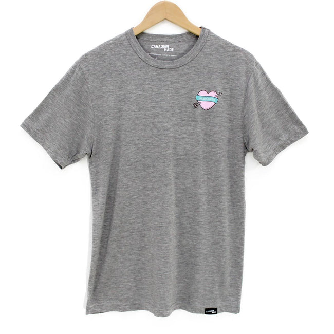 Vancouver Heart and Arrow Bamboo T-Shirt - Grey