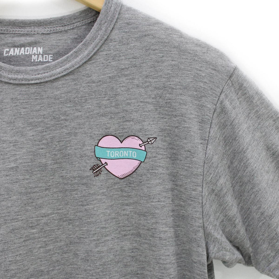 Toronto Heart and Arrow Bamboo T-Shirt - Grey