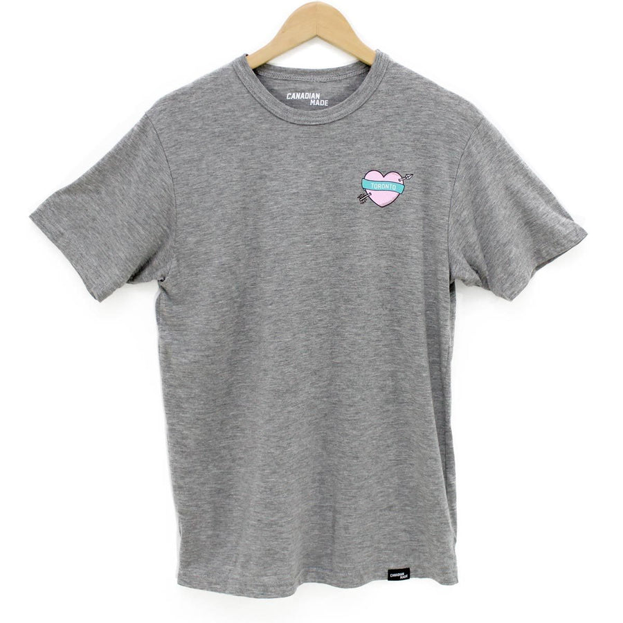 Toronto Heart and Arrow Bamboo T-Shirt - Grey